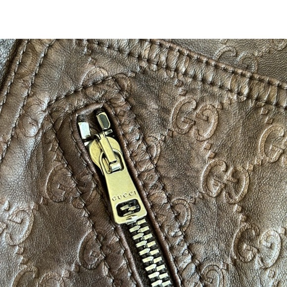 Gucci Signature GG Monogram Leather Jacket - Picture 9 of 13